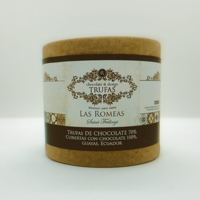 TRUFAS DE CHOCOLATE 70% BAGUA GRANDE, AMAZONAS, PERÚ- CUBIERTAS EN CHOCOLATE 100% MISMO ORIGEN