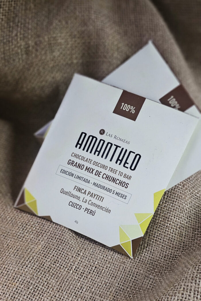 CHOCOLATE OSCURO AMANTHEO - QUELLOUNO, CUZCO, PERÚ 100% - MIX CHUNCHOS