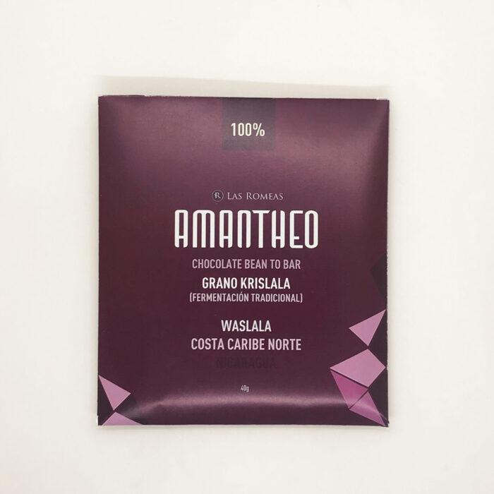 CHOCOLATE OSCURO AMANTHEO - WASLALA, COSTA CARIBE NORTE, NICARAGUA 100% - GRANO KRISLALA