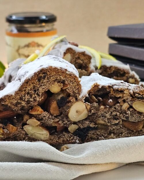 STOLLEN CON HARINA DE CACAO Y LICOR DE NARANJA