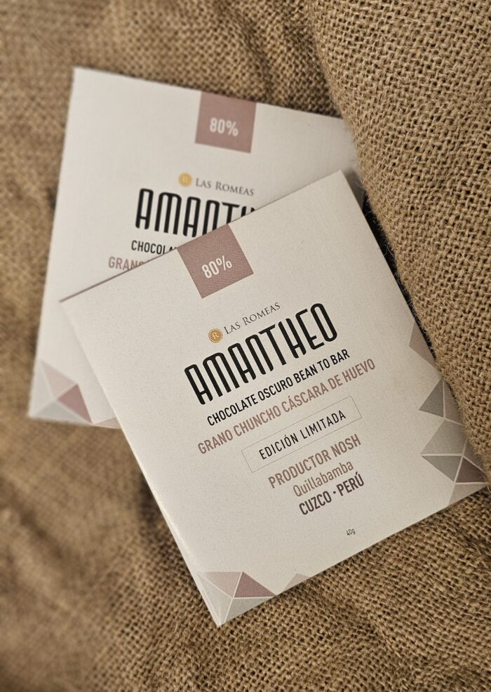 CHOCOLATE OSCURO AMANTHEO - QUILLABAMBA, CUZCO, PERÚ 80% - CACAO CHUNCHO CÁSCARA DE HUEVO - Image 2
