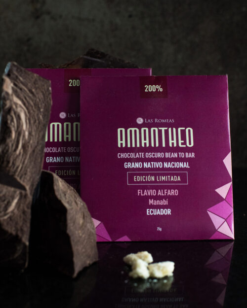 CHOCOLATE OSCURO AMANTHEO – FLAVIO ALFARO, ECUADOR CON MUCÍLAGO DE CACAO 200% – CACAO NACIONAL