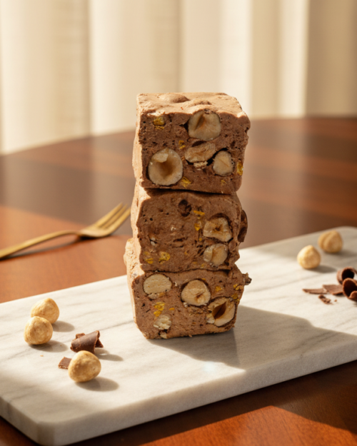 TURRÓN GIANDUIA, AVELLANAS CHOCOLATADAS, MANDARINA Y NARANJA 300g