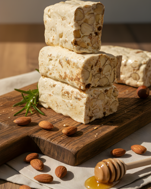 TURRÓN BLANCO DURO DE ALMENDRAS Y NIBS GARRAPIÑADOS 300g